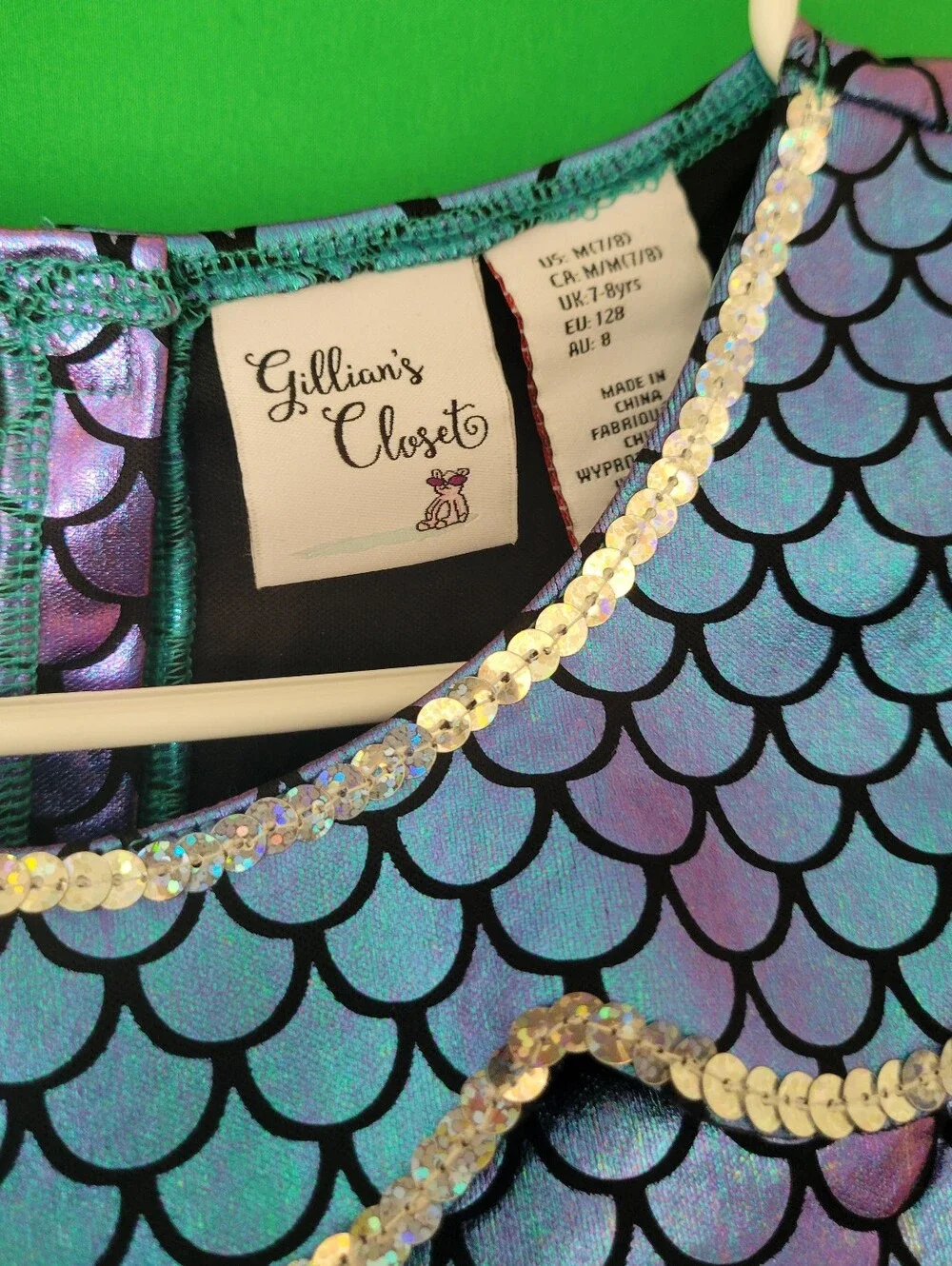 Girls Mermaid Tail Tutu Costume Dress M  Purple & Teal Gillian's Closet Sz 7/8